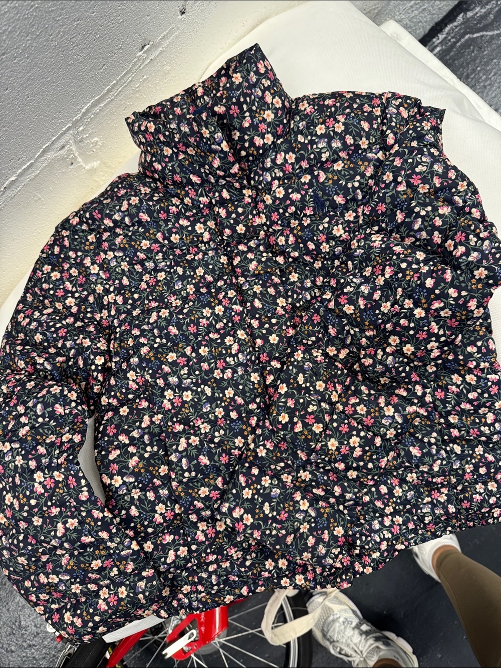 Polo by Ralph Lauren Navy Floral Quilted Puffer Jacket